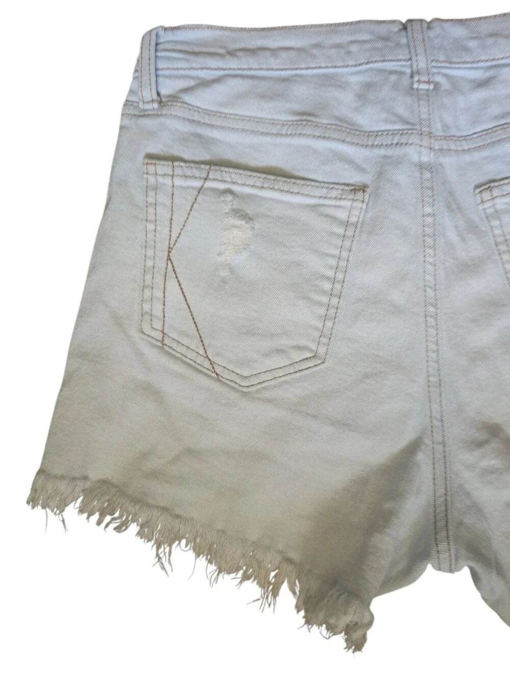Kendall & Kylie Light White Ripped Denim Cutoff Shorts 9/29